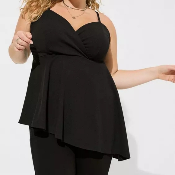 torrid Tops - Torrid Knit Surplice Asymmetrical Peplum Cami